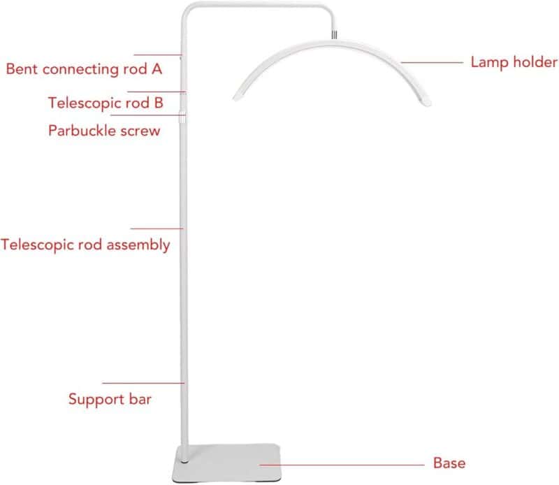 LAMPADA MEZZALUNA CON PIEDE 23 POLLICI 48W